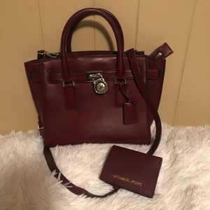 Michael Kors Burgundy Purse & Wallet Duo